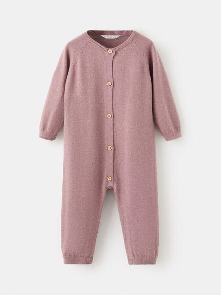 Mango Baby Pale Knitted Bodysuit, Pale Pink, Pale Pink