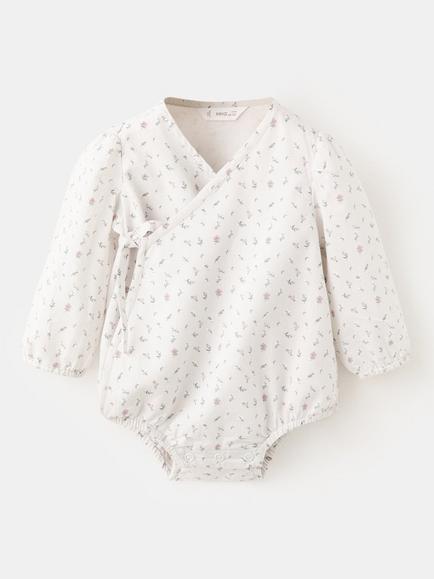Mango Baby Silver Romper, White/Pink, White/Pink