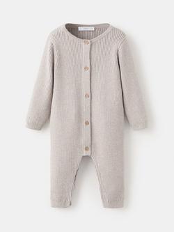 Mango Baby Momo Knitted Bodysuit, Light Grey, Light Grey