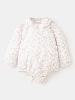 Mango Baby Oli Romper Suit, White/Pink, White/Pink