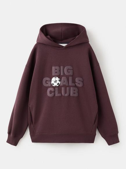Mango Kids' Goals Hoodie, Dark Red, Dark Red