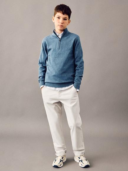 Mango Kids' Piccolo Chino Trousers, White