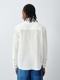 John Lewis x LABRUM Cotton Regular Fit LS Embroidered Logo Shirt, Natural - view 2, Natural