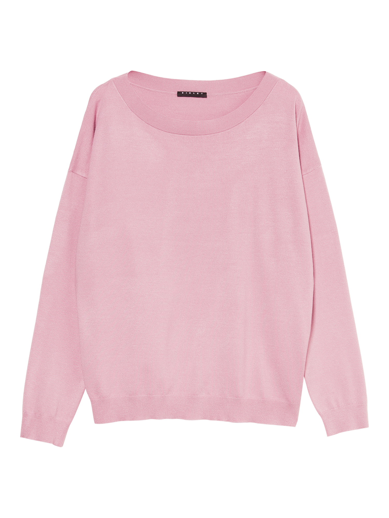 Product image 1 of 2, which shows SISLEY Boat Neck Long Sleeve Jumper, Rose, L