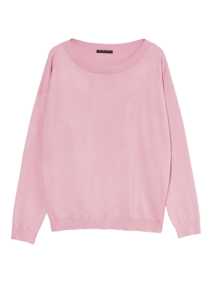 SISLEY Boat Neck Long Sleeve Jumper, Rose, Rose