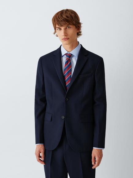 John Lewis Wool Hopsack Loose Fit Blazer, Navy, Navy