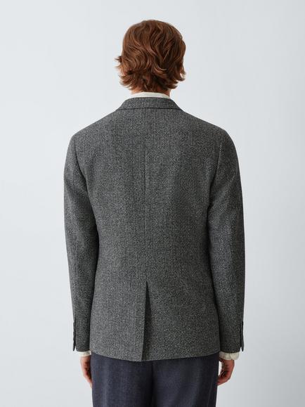 John Lewis Salt and Pepper Wool Blend Blazer, Grey - view 2, Grey
