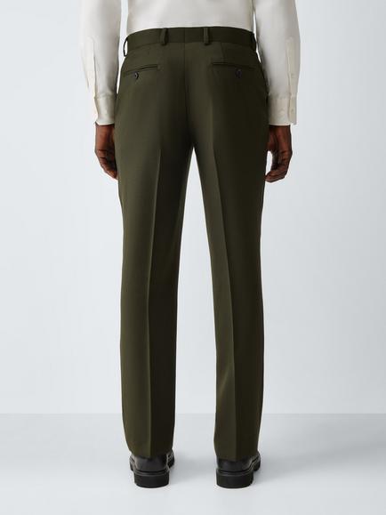 John Lewis Birdseye Wool Regular Suit Trousers, Green - view 2, Green