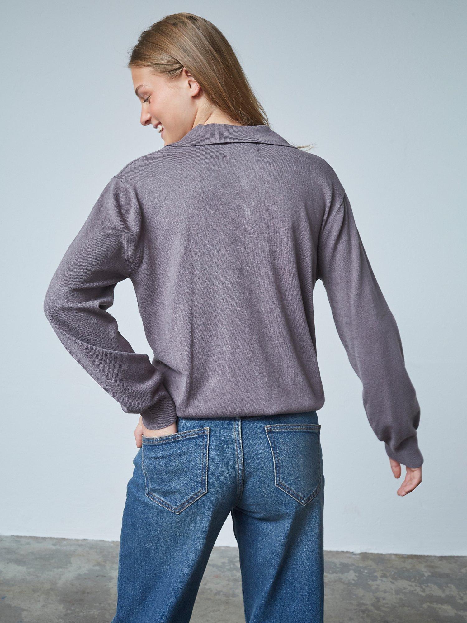 Product image 2 of 4, which shows Sisters Point Lepia Collared Jumper, Asphalt, XS