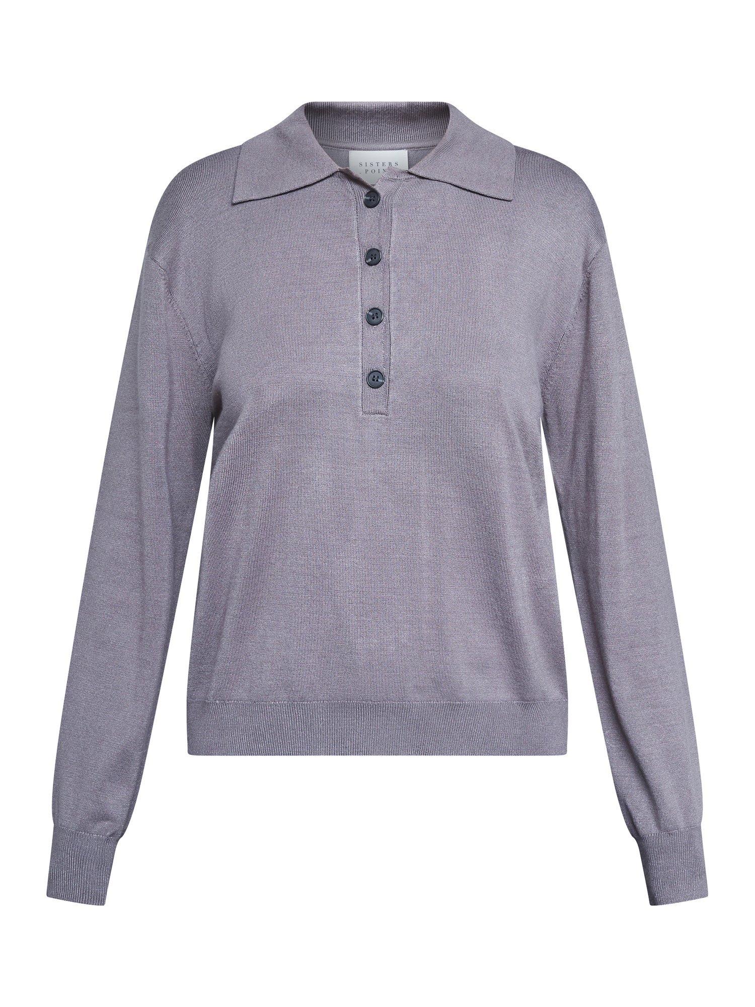 Product image 3 of 4, which shows Sisters Point Lepia Collared Jumper, Asphalt, XS