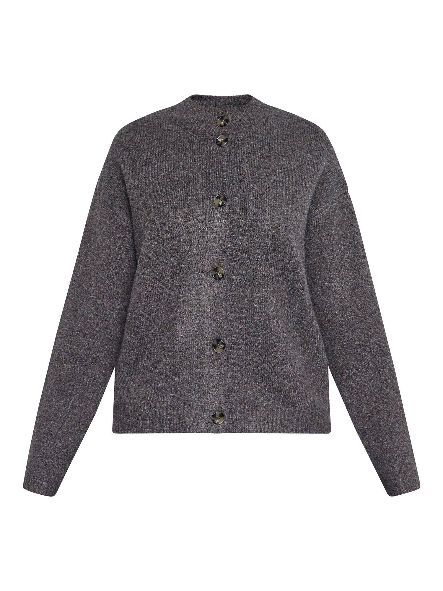 Product image 3 of 5, which shows Sisters Point Luca Crew Neck Cardigan, Brown, XS