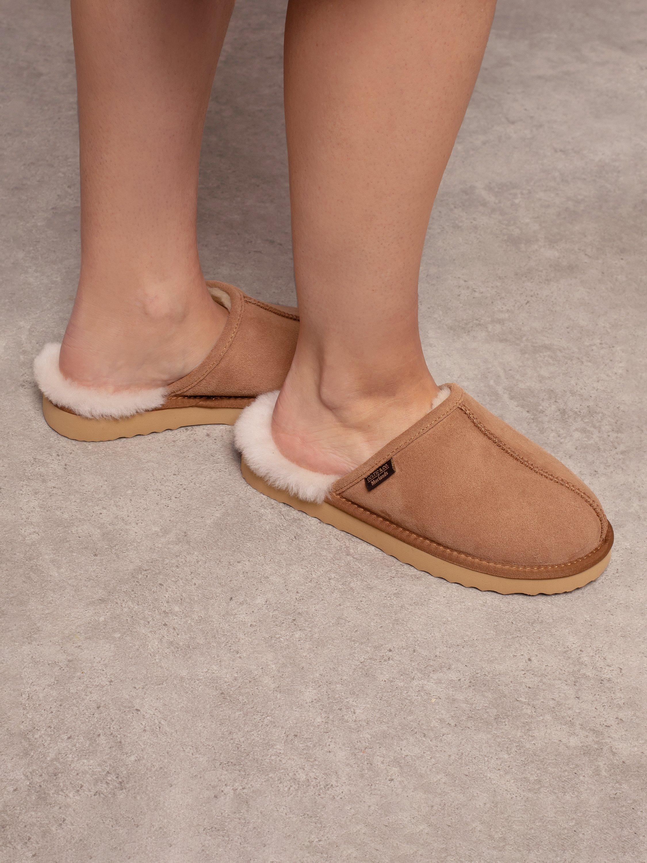 Product image 3 of 8, which shows Celtic & Co. Sheepskin Mule Slippers, Chestnut, 3