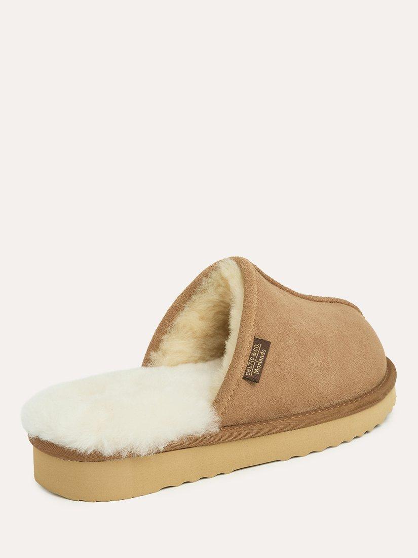 Product image 6 of 8, which shows Celtic & Co. Sheepskin Mule Slippers, Chestnut, 3