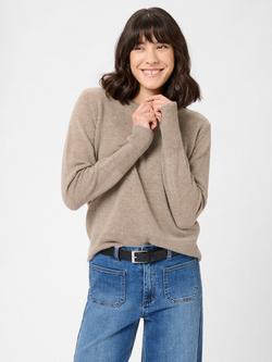 KAFFE Cashie Crew Neck Wool Rich Jumper, Brown, Brown