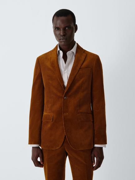 John Lewis Single Breasted Corduroy Blazer, Caramel, Caramel