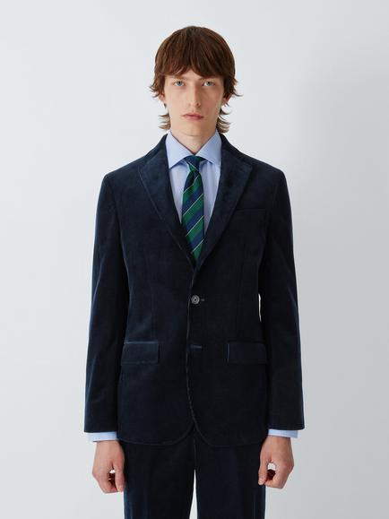 John Lewis Single Breasted Corduroy Blazer, Navy, Navy