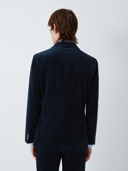 John Lewis Single Breasted Corduroy Blazer, Navy - view 2, Navy