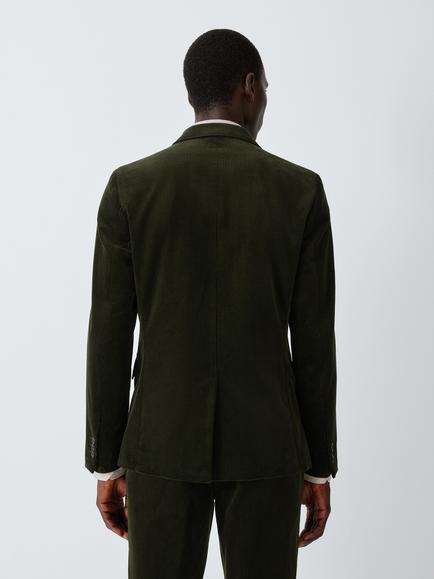 John Lewis Single Breasted Corduroy Blazer, Olive - view 2, Olive