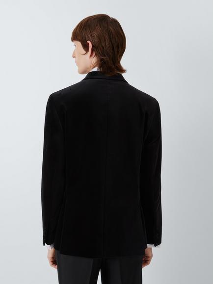 John Lewis Velvet Single Breasted Regular Fit Blazer - view 2, Black