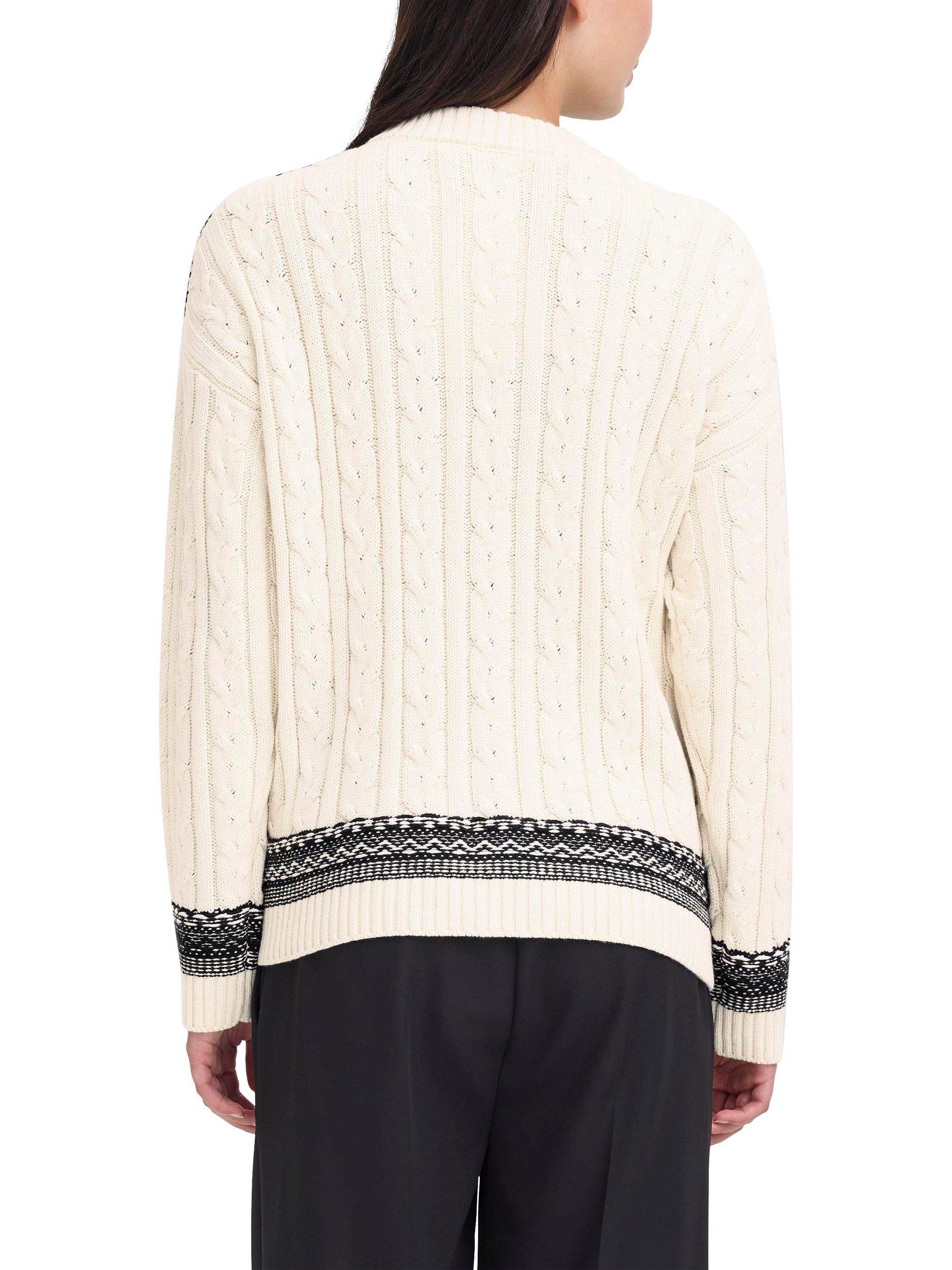 Product image 2 of 7, which shows ICHI Barisa Cable Knit Jumper, Birch, XXL