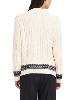 ICHI Barisa Cable Knit Jumper, Birch - view 2, Birch