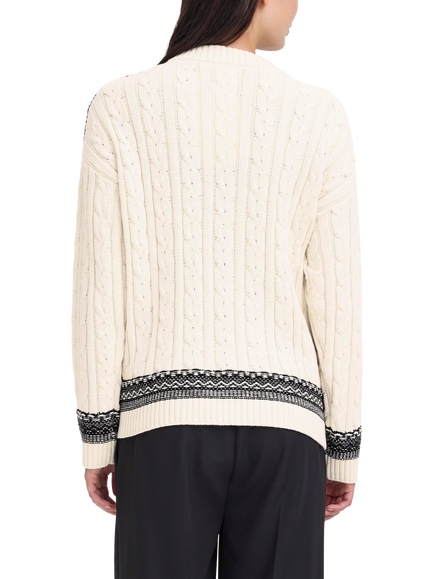 ICHI Barisa Cable Knit Jumper, Birch - view 2, Birch