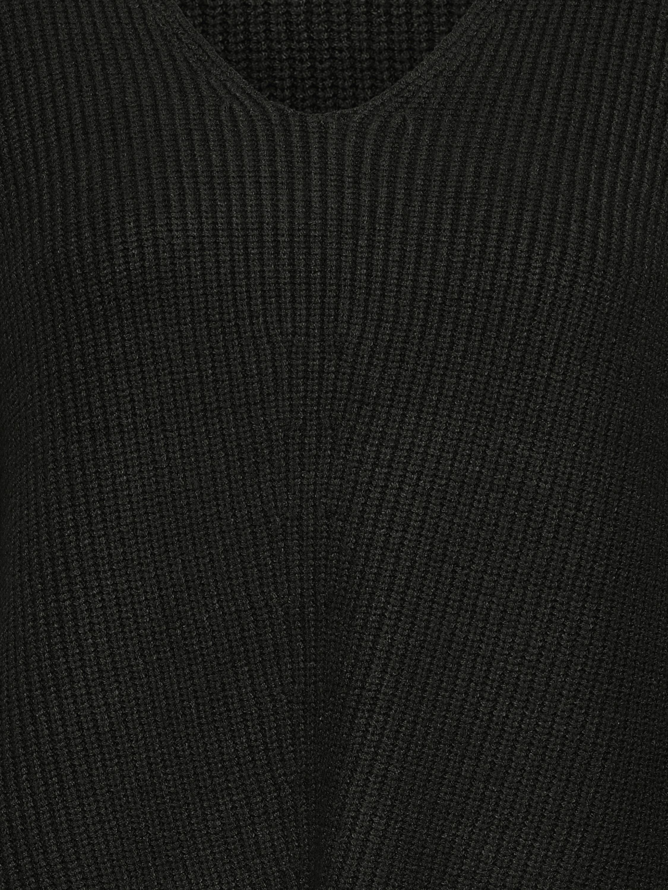 Product image 5 of 5, which shows ICHI Chana V-Neck Jumper, Black, XS
