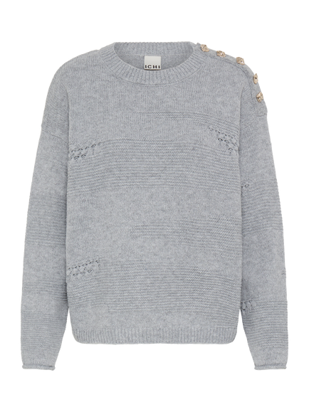 ICHI Ihastra Jumper, Grey Melange