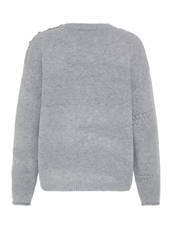 ICHI Ihastra Jumper - view 2, Grey Melange