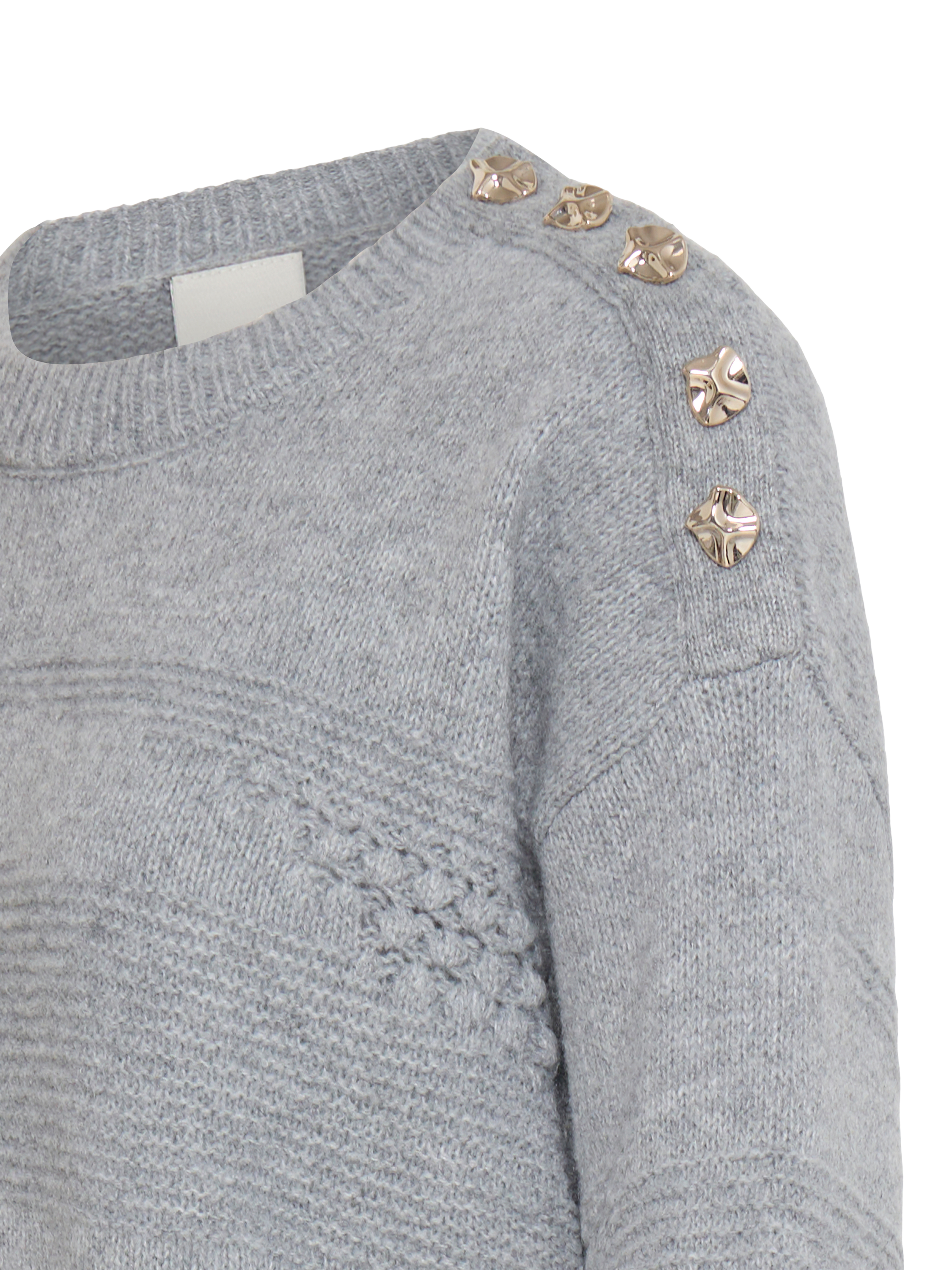 Product image 3 of 3, which shows ICHI Ihastra Jumper, Grey Melange, XS