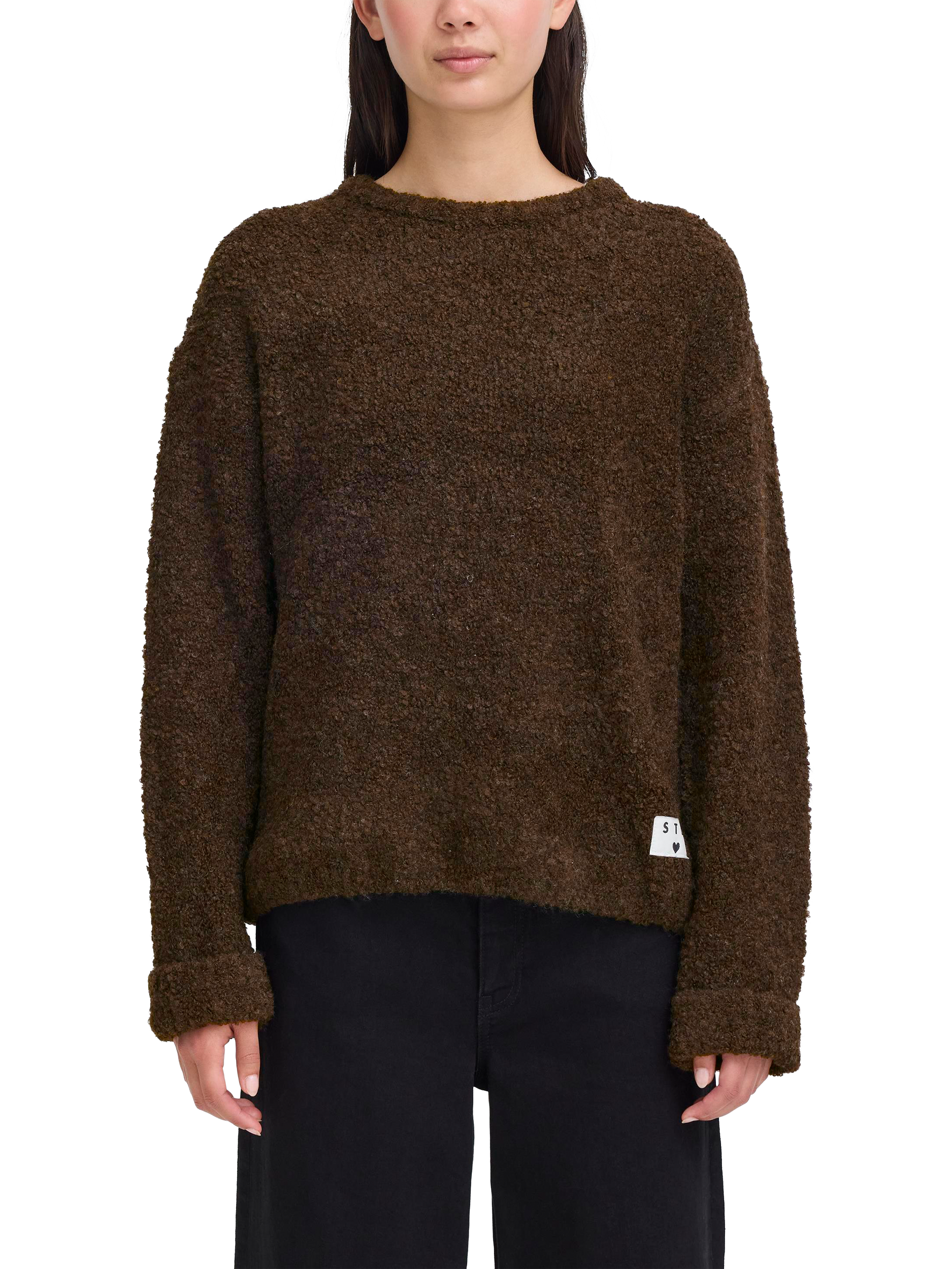 Product image 1 of 7, which shows ICHI Ihblarisa Jumper, Coffee Bean, XS