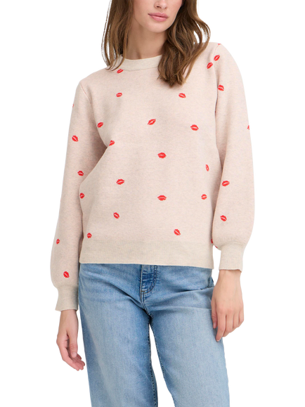 ICHI Ihbrielle Jumper, Oatmeal Melange, Oatmeal Melange