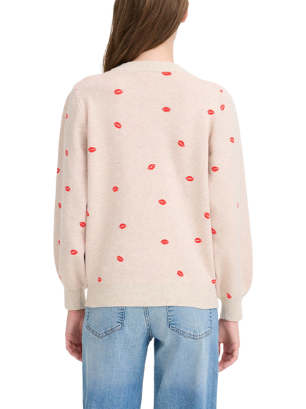 ICHI Ihbrielle Jumper, Oatmeal Melange - view 2, Oatmeal Melange