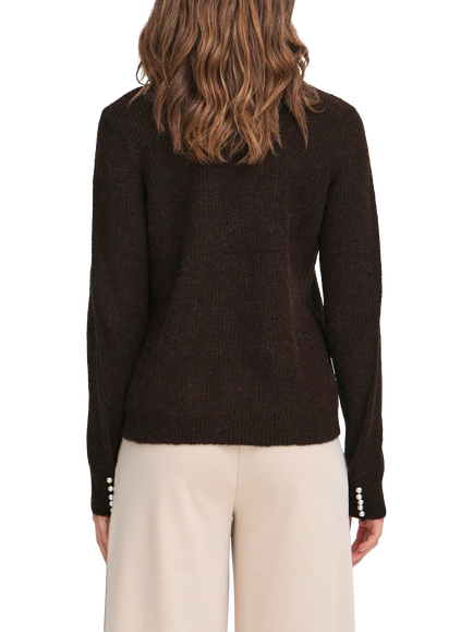 ICHI Kamara Crew Neck Jumper - view 2, Chocolate Torte