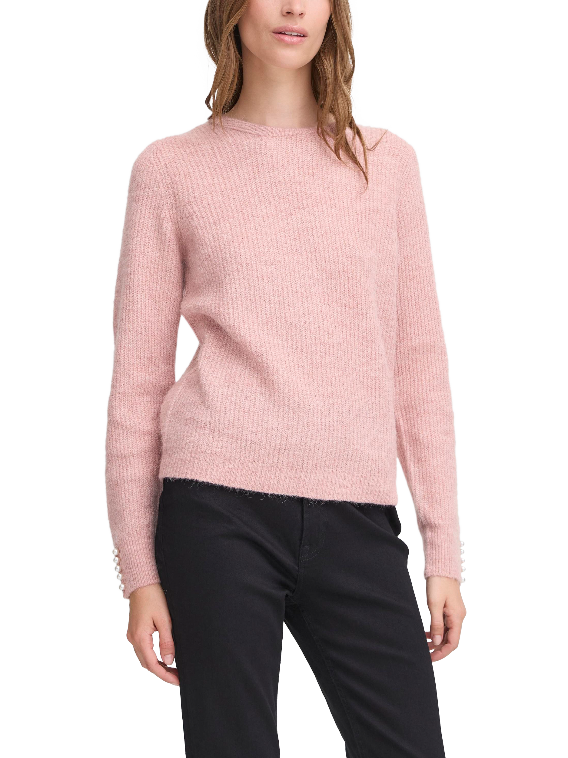 Product image 1 of 6, which shows ICHI Kamara Crew Neck Jumper, Zephyr, XS