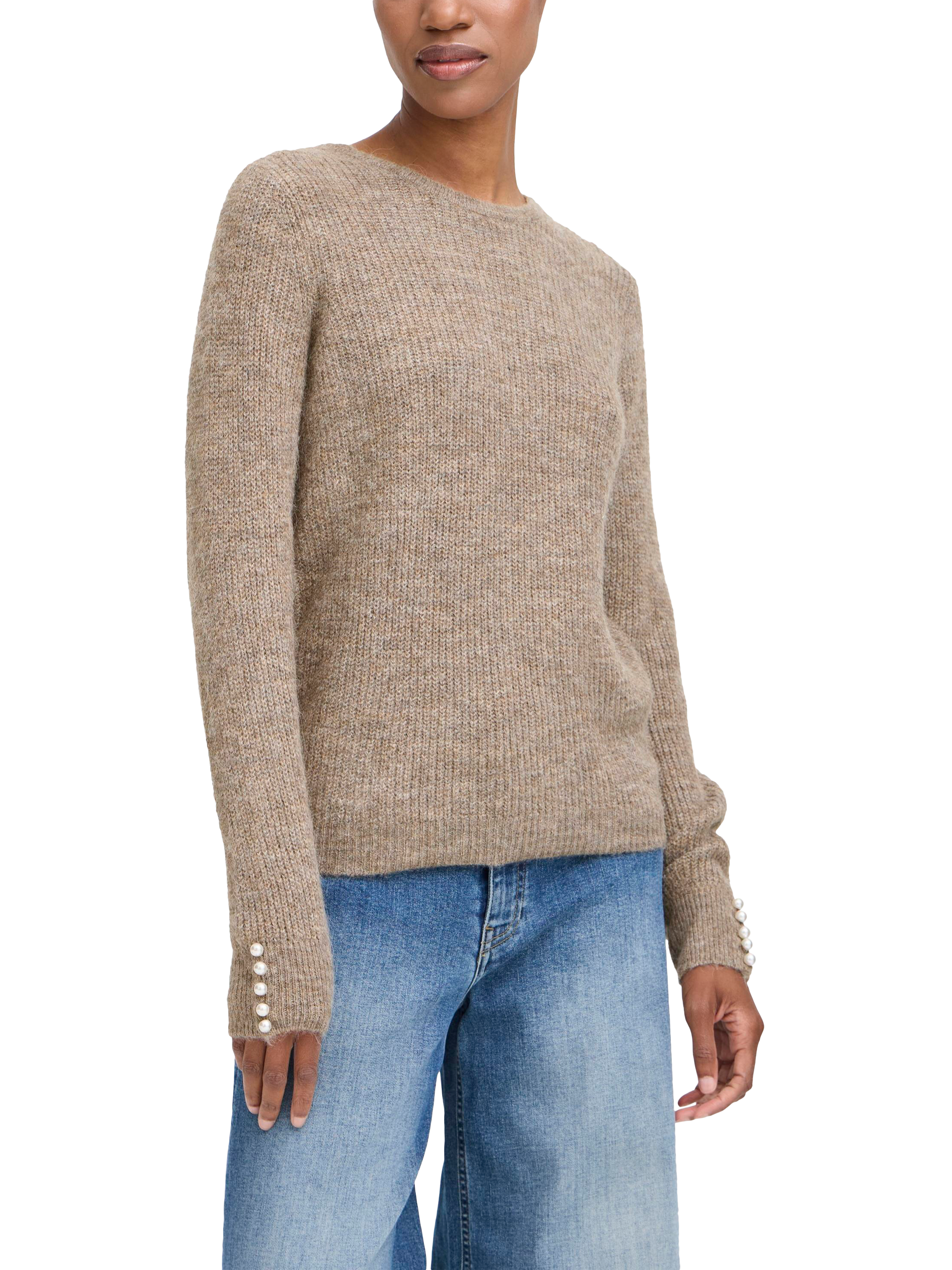 Product image 1 of 5, which shows ICHI Kamara Crew Neck Jumper, Fungi, XS