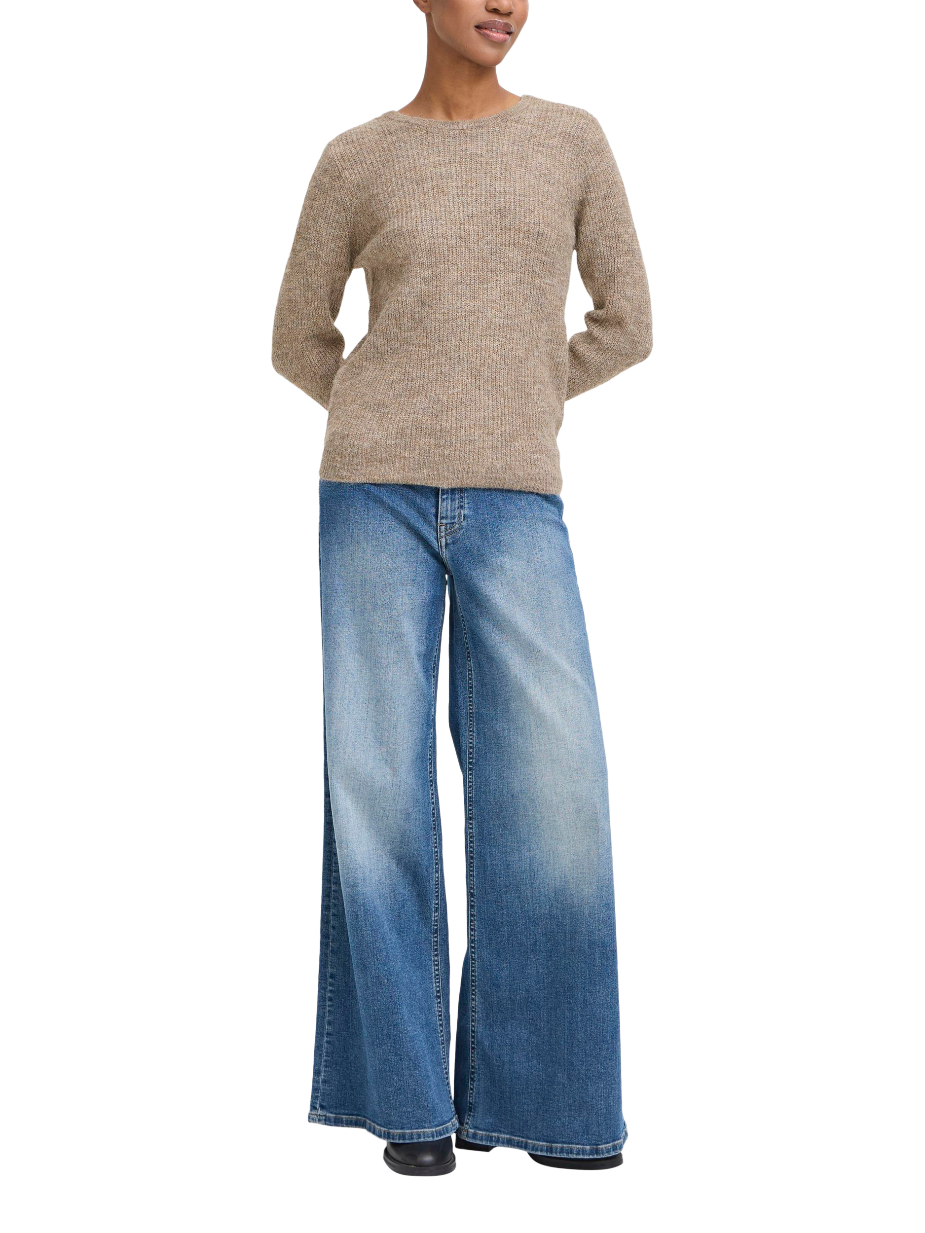 Product image 2 of 5, which shows ICHI Kamara Crew Neck Jumper, Fungi, XS