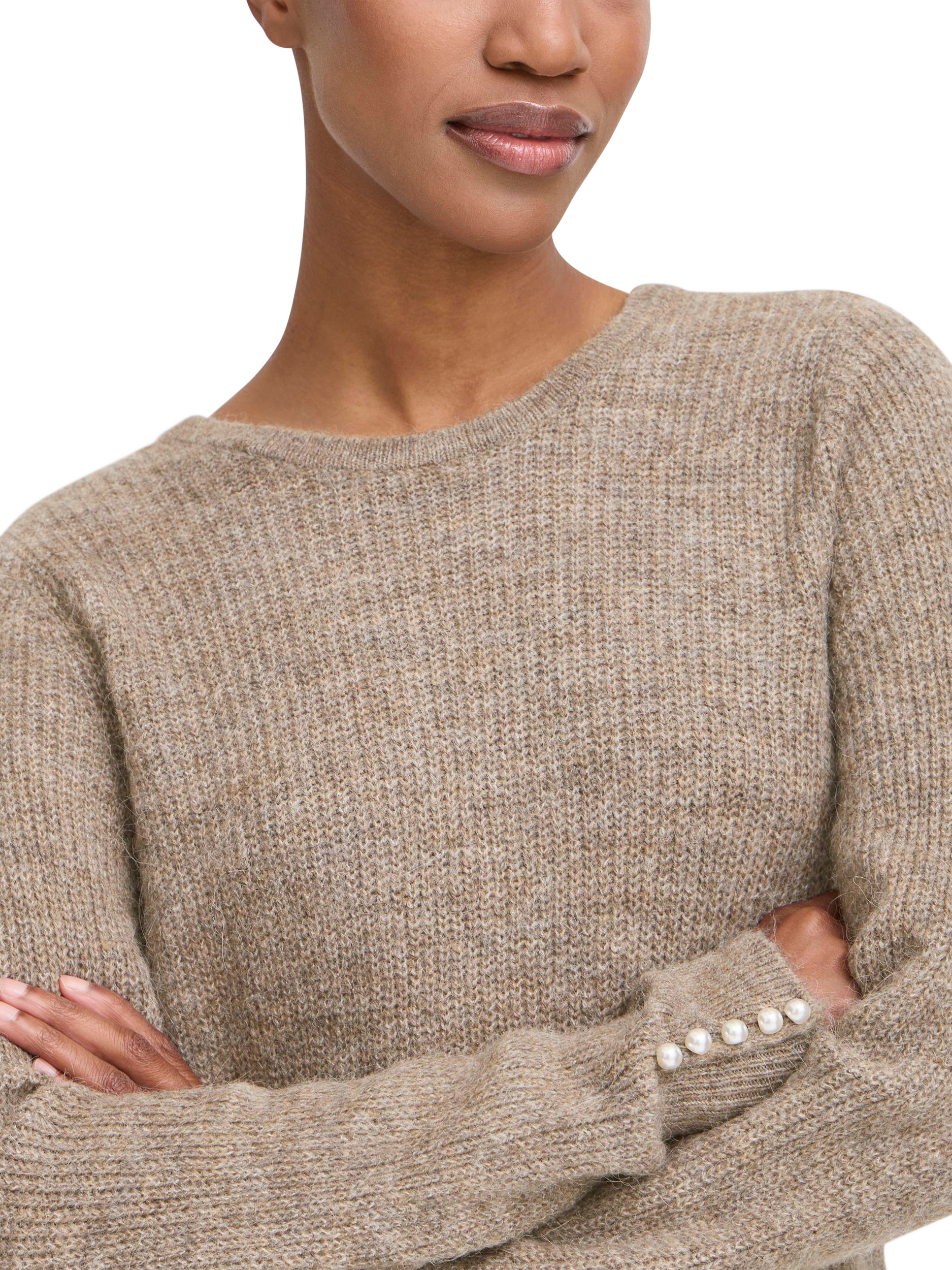 Product image 3 of 5, which shows ICHI Kamara Crew Neck Jumper, Fungi, XS