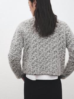 Mango Javi Flecked Chunky Knit Jacket, Black - view 2, Black