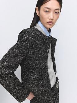 Mango Melca Flecked Jacket, Black - view 2, Black