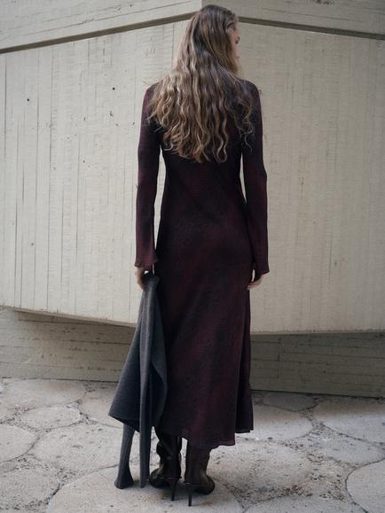 Mango Alegra Snake Print Midi Dress, Dark Red - view 2, Dark Red