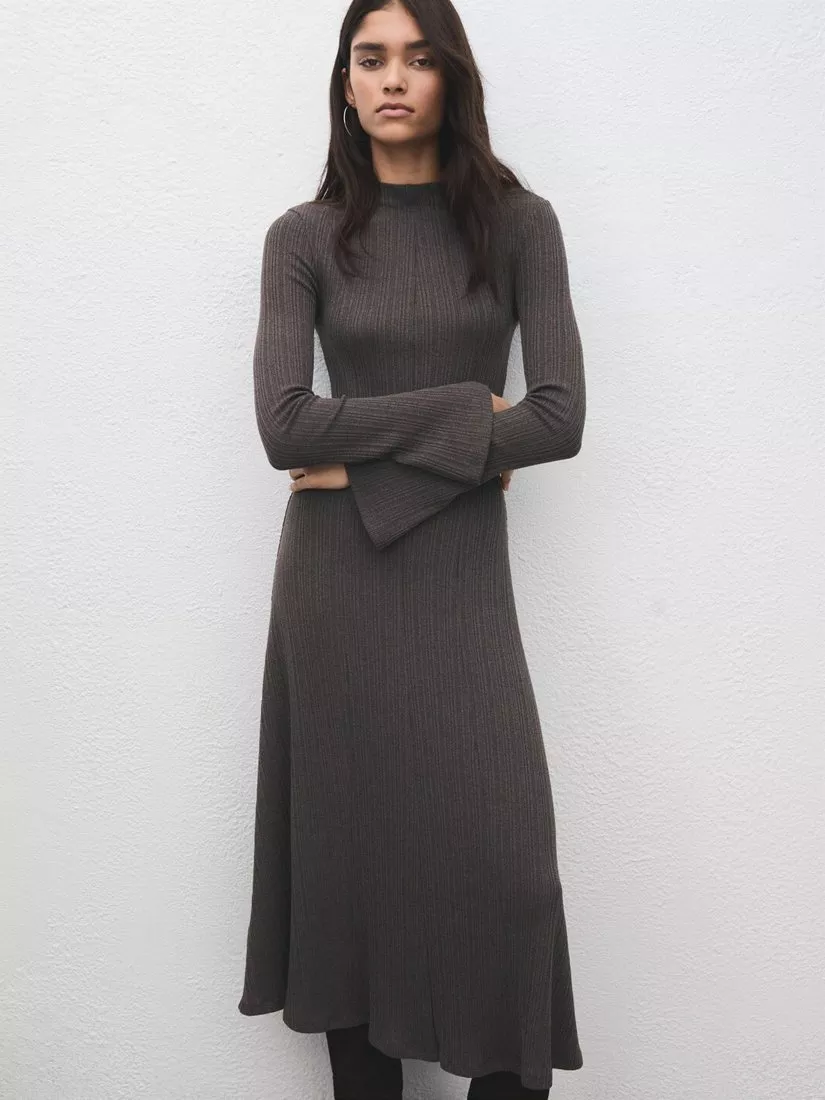 Grey Long Jumper Dress Uk Even&Odd Jumper Dress Mottled Light Grey