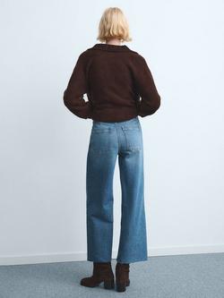 Mango Catherin High Rise Culotte Jeans, Open Blue - view 2, Open Blue