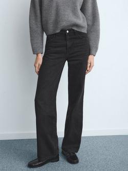 Mango Danila High Rise Wide Leg Jeans, Grey, Grey