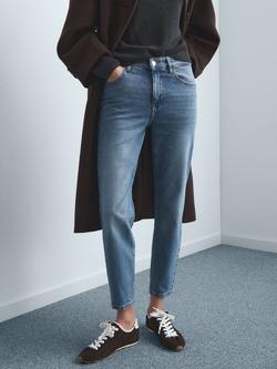 Mango Mom High Rise Comfort Jeans, Mid Blue, Mid Blue