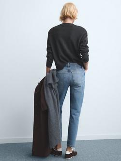 Mango Mom High Rise Comfort Jeans, Mid Blue - view 2, Mid Blue