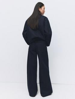 Mango Rain High Rise Wide Leg Jeans, Dark Blue - view 2, Dark Blue