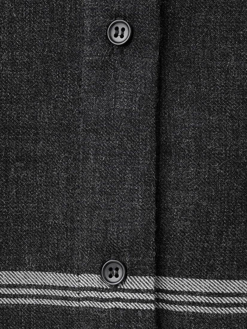 Product image 4 of 6, which shows Mango Candy Check Tie Neck Top, Black, 10