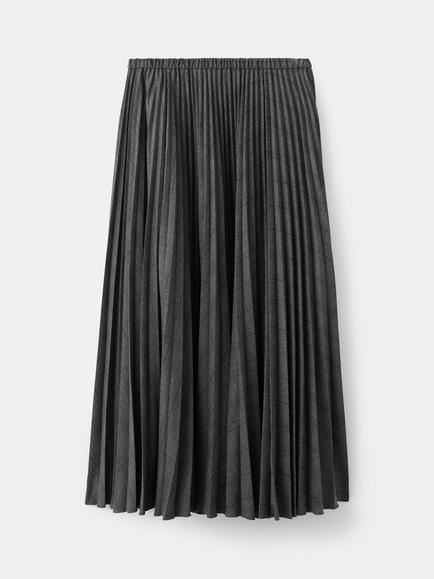 Mango Oxford Plaid Check Skirt, Grey - view 2, Grey