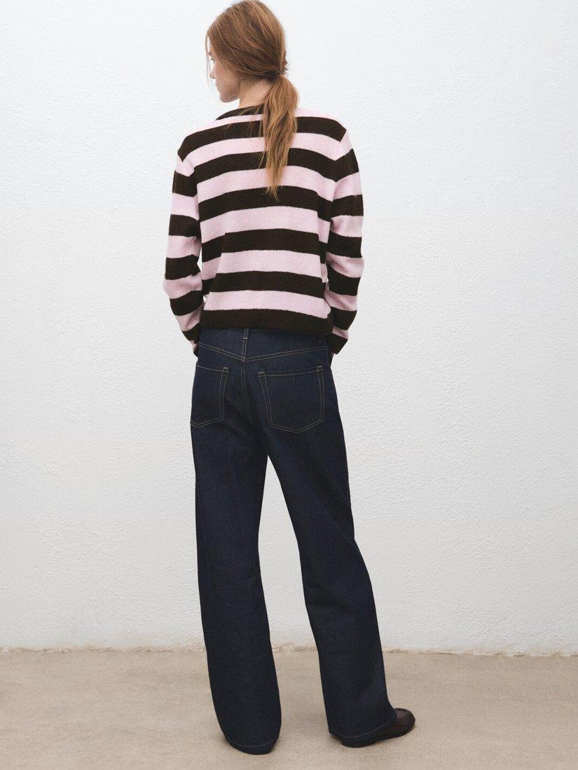 Product image 2 of 6, which shows Mango Arbol Stripe Jumper, Pink, L